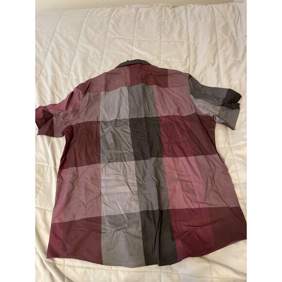 Alfani Mens XXL Plaid Short Sleeve Button-Up Shirt Cotton NEW - Picture 2 of 3